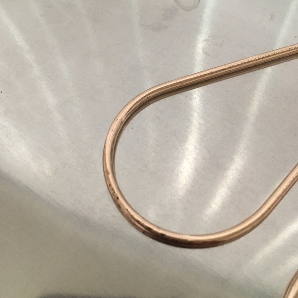 Rose Gold Rounded Drop Hoops - Picture 3 of 10